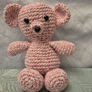 Handmade Pink Crochet Teddy Bear